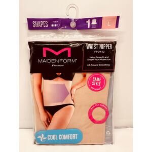 Women Maidenform Flexees Beige Firm Control Cool Comfort Waist Nipper Size L New